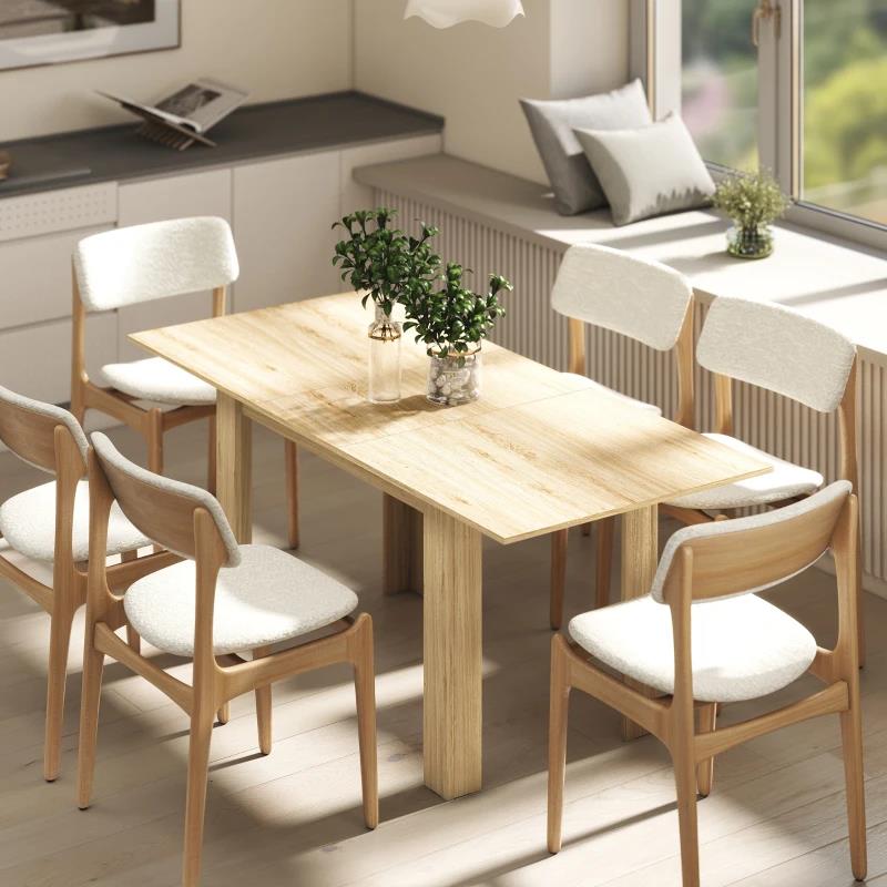 TAVOLO ALLUNGABILE DA PRANZO PER 6-8 PERSONE, 140-180 X 80 CM, COLORE LEGNO
