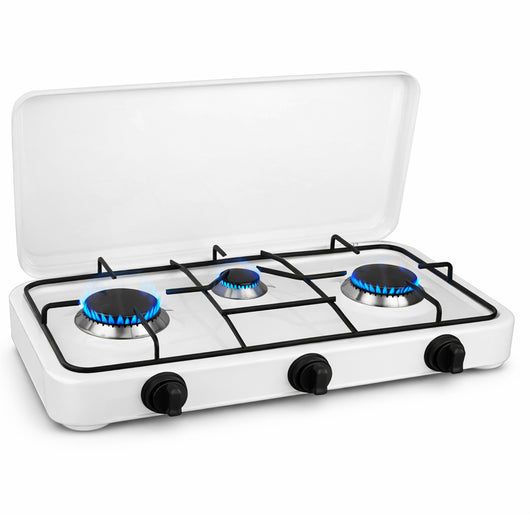Fornello Cucina Gas con 3 Fuochi Fornelli e Pomelli Regolabili Alimentazione GPL