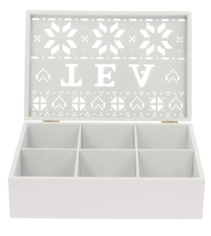 SCATOLA PER TÈ IN FORMATO 24X16X7 CM CON DECORAZIONE TRAFORATO