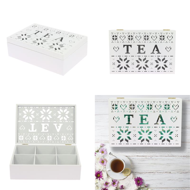 SCATOLA PER TÈ IN FORMATO 24X16X7 CM CON DECORAZIONE TRAFORATO