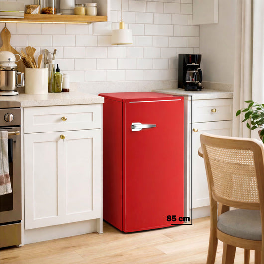 Frigorifero Monoporta Rosso Retrò Salvaspazio 85L Frigo da Casa Ufficio 48x85cm