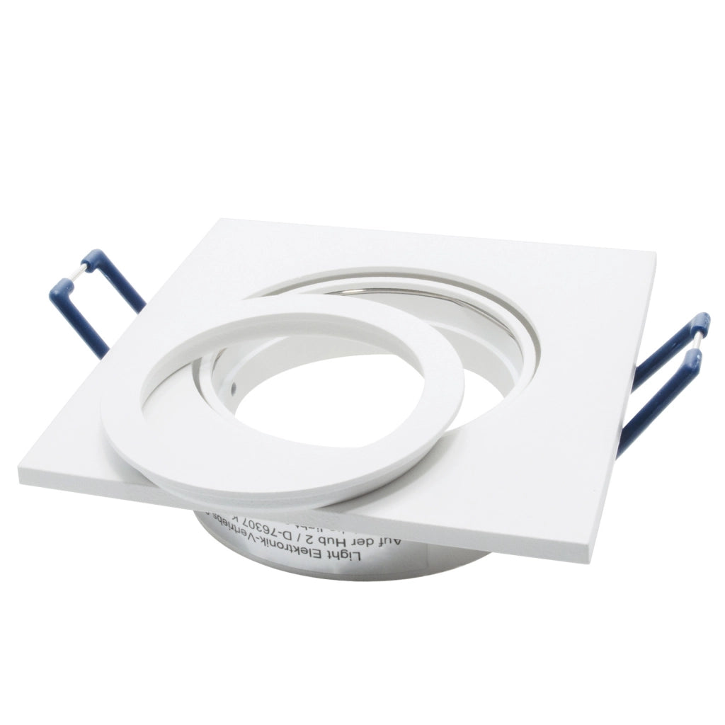 Faretto ad incasso portafaretto bianco quadrato foro 70mm moderno orientabile supporto lampade GU10 GU5.3 BIANCO