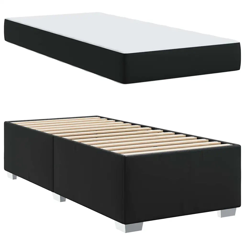 Struttura del letto con materasso Nero 80 x 200 cm Tessuto