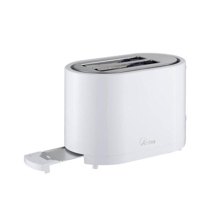 ARDES ARTOAST01 TOSTAPANE ELETTRICO CON 2 PINZE E 7 LIVELLI DI DORATURA 750W COLORE BIANCO