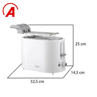 ARDES ARTOAST01 TOSTAPANE ELETTRICO CON 2 PINZE E 7 LIVELLI DI DORATURA 750W COLORE BIANCO