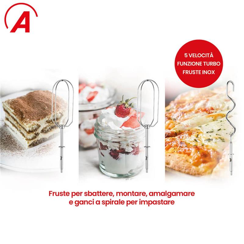 ARDES ARSBAT01 SBATTITORE ELETTRICO CON 2 FRUSTE IN ACCIAIO INOX, 5 VELOCITÀ