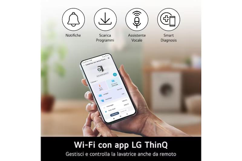 LG W4NX1085NWB LAVASCIUGA 2IN1 8/5KG CON 6 MOTION DIRECT DRIVE E WIFI 1400G CLASSE E