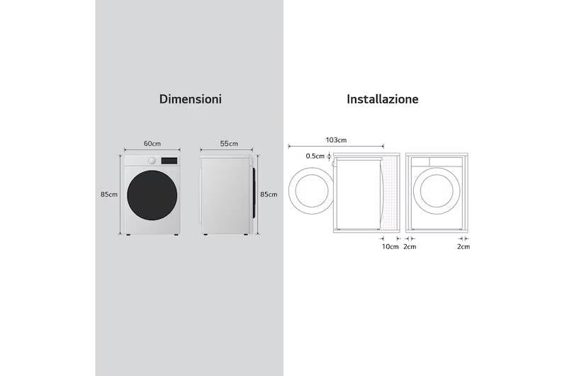 LG W4NX1085NWB LAVASCIUGA 2IN1 8/5KG CON 6 MOTION DIRECT DRIVE E WIFI 1400G CLASSE E