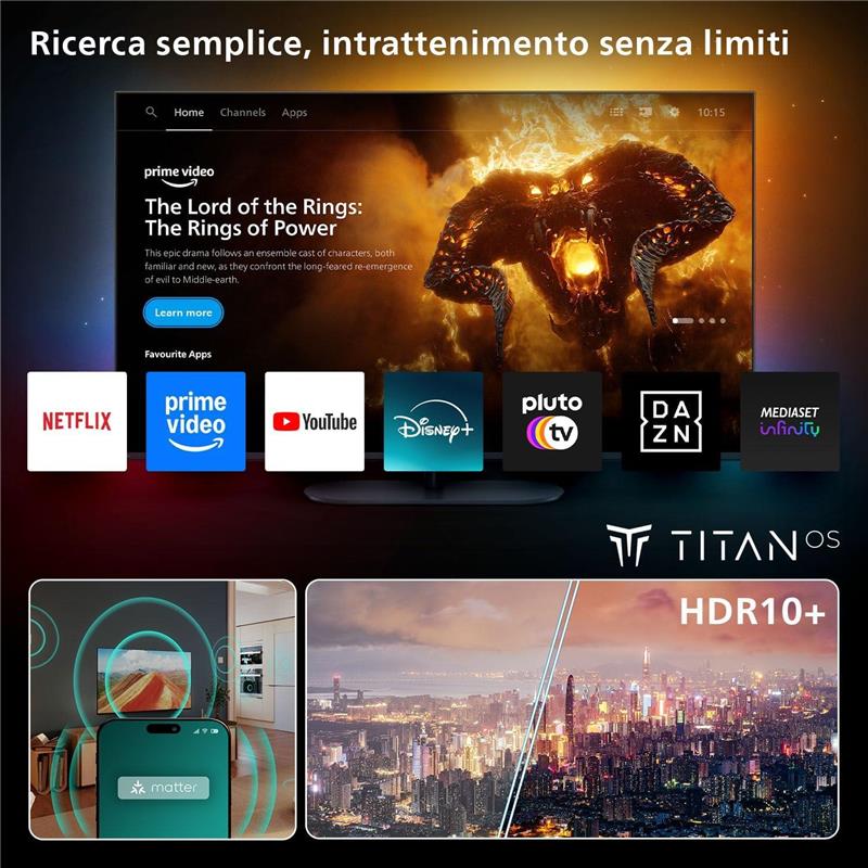 PHILIPS 50PUS7000/12 TELEVISIONE SMART ULTRA HD 4K PIATTO 50''