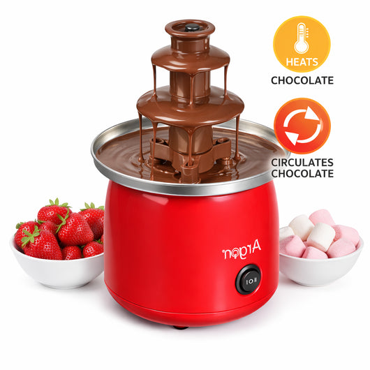 Fontana di Cioccolata in Acciaio e ABS 45 Watt 15x15 H 22.5 cm Facile da usare