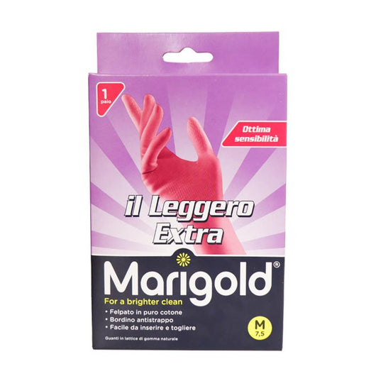 MARIGOLD GUANTI FELPATI IN PURO COTONE E LATTICE IN LEGGERO EXTRA TAGLIA M 7,5