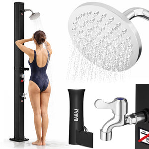 Doccia Solare da Giardino Esagonale 40L con Portasapone Custodia e Borsa 228cm