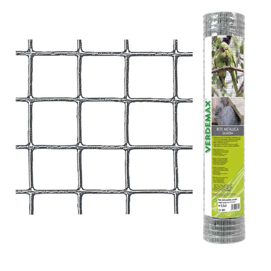Rete Metallica Zincata a Maglia Quadra 12 x 12 cm Verdemax Formato: 0,5 x 5 Mt