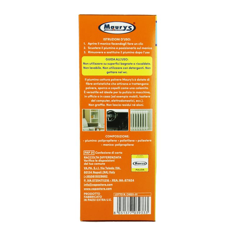 MAURY'S PIUMINI CATTURA POLVERE CON KIT COMPLETO 5PZ+MANICO