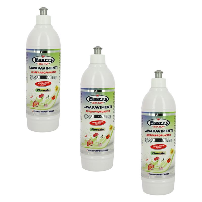 MAURY'S LAVAPAVIMENTI SUPERPROFUMATO SQUEEZABLE 750ML, SET 3PZ FLOREALE