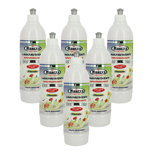 MAURY'S LAVAPAVIMENTI SUPERPROFUMATO SQUEEZABLE 750ML, SET 6PZ FLOREALE