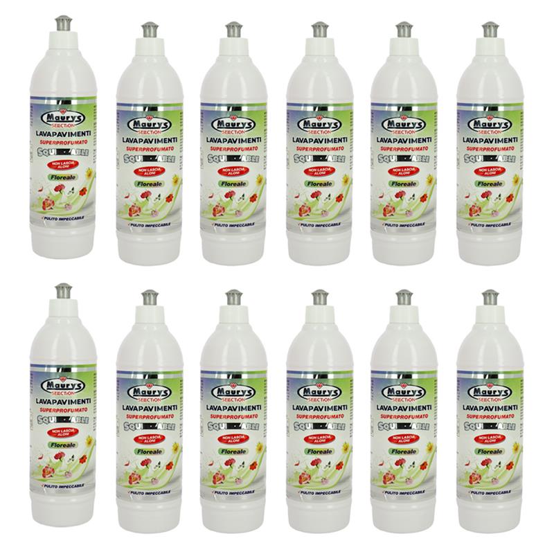 MAURY'S LAVAPAVIMENTI SUPERPROFUMATO SQUEEZABLE 750ML, SET 12PZ FLOREALE