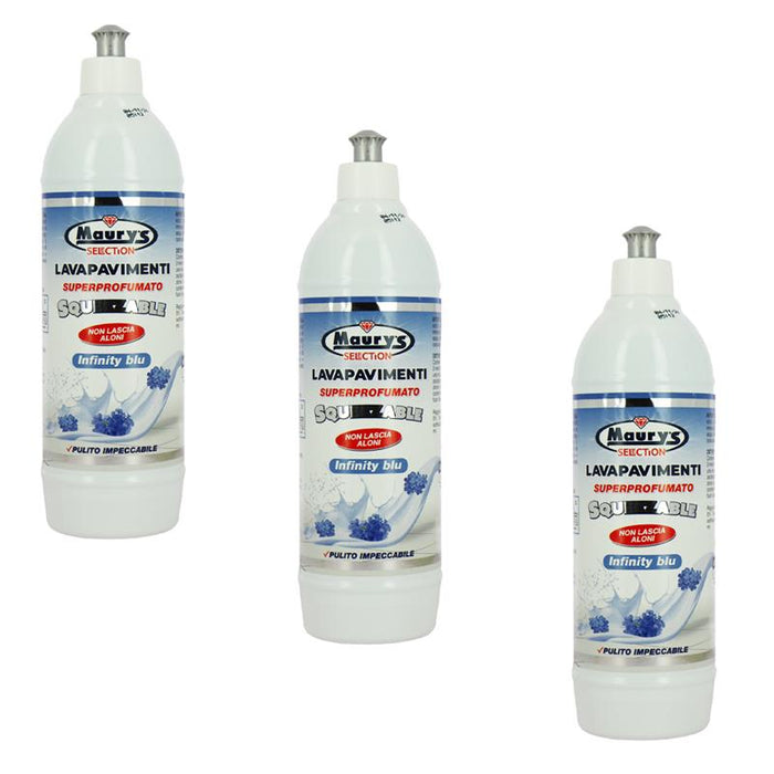 MAURY'S LAVAPAVIMENTI SUPERPROFUMATO SQUEEZABLE 750ML, SET 3PZ INFINITY BLU