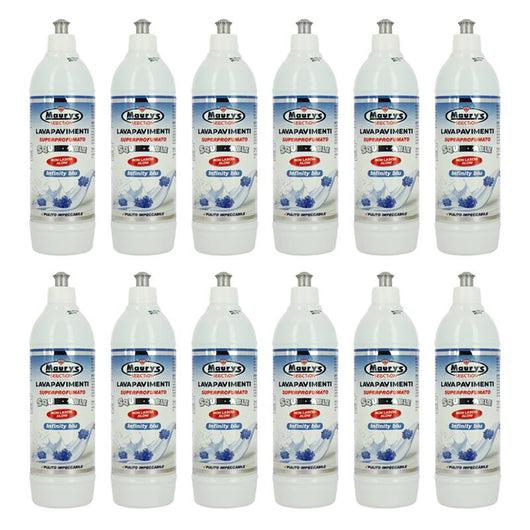 MAURY'S LAVAPAVIMENTI SUPERPROFUMATO SQUEEZABLE 750ML, SET 12PZ INFINITY BLU