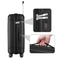 Set 3 Valigie in ABS Rigide Nero 90-59-38L Ruote Easy Roll e Manico Telescopico
