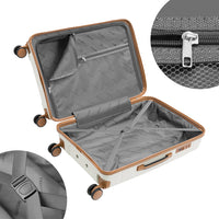 Set 3 Valigie in ABS Rigide Bianco 90-59-38L Ruote Easy Roll Manico Telescopico