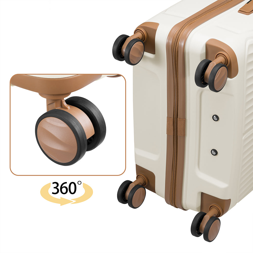 Set 3 Valigie in ABS Rigide Bianco 90-59-38L Ruote Easy Roll Manico Telescopico