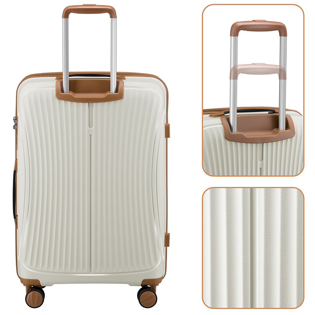 Set 3 Valigie in ABS Rigide Bianco 90-59-38L Ruote Easy Roll Manico Telescopico