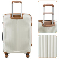 Set 3 Valigie in ABS Rigide Bianco 90-59-38L Ruote Easy Roll Manico Telescopico