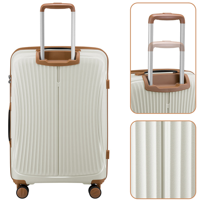 Set 3 Valigie in ABS Rigide Bianco 90-59-38L Ruote Easy Roll Manico Telescopico