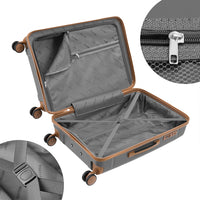 Set 3 Valigie in ABS Rigide Grigio 90-59-38L Ruote Easy Roll Manico Telescopico