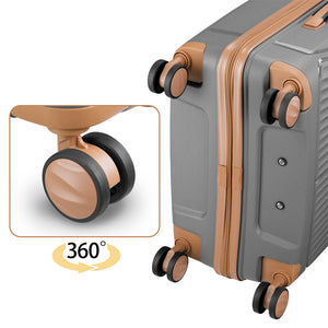 Set 3 Valigie in ABS Rigide Grigio 90-59-38L Ruote Easy Roll Manico Telescopico