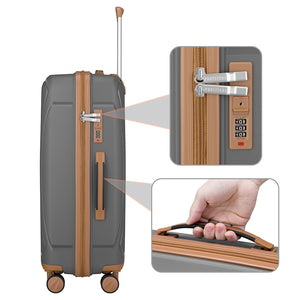 Set 3 Valigie in ABS Rigide Grigio 90-59-38L Ruote Easy Roll Manico Telescopico