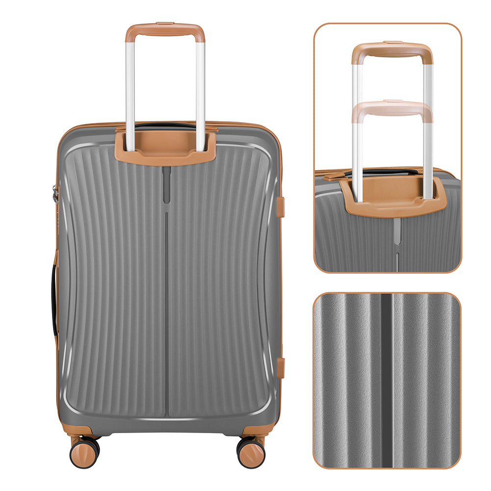 Set 3 Valigie in ABS Rigide Grigio 90-59-38L Ruote Easy Roll Manico Telescopico