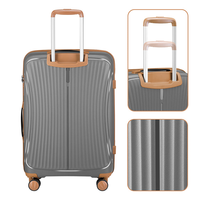 Set 3 Valigie in ABS Rigide Grigio 90-59-38L Ruote Easy Roll Manico Telescopico