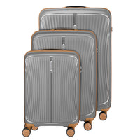 Set 3 Valigie in ABS Rigide Grigio 90-59-38L Ruote Easy Roll Manico Telescopico