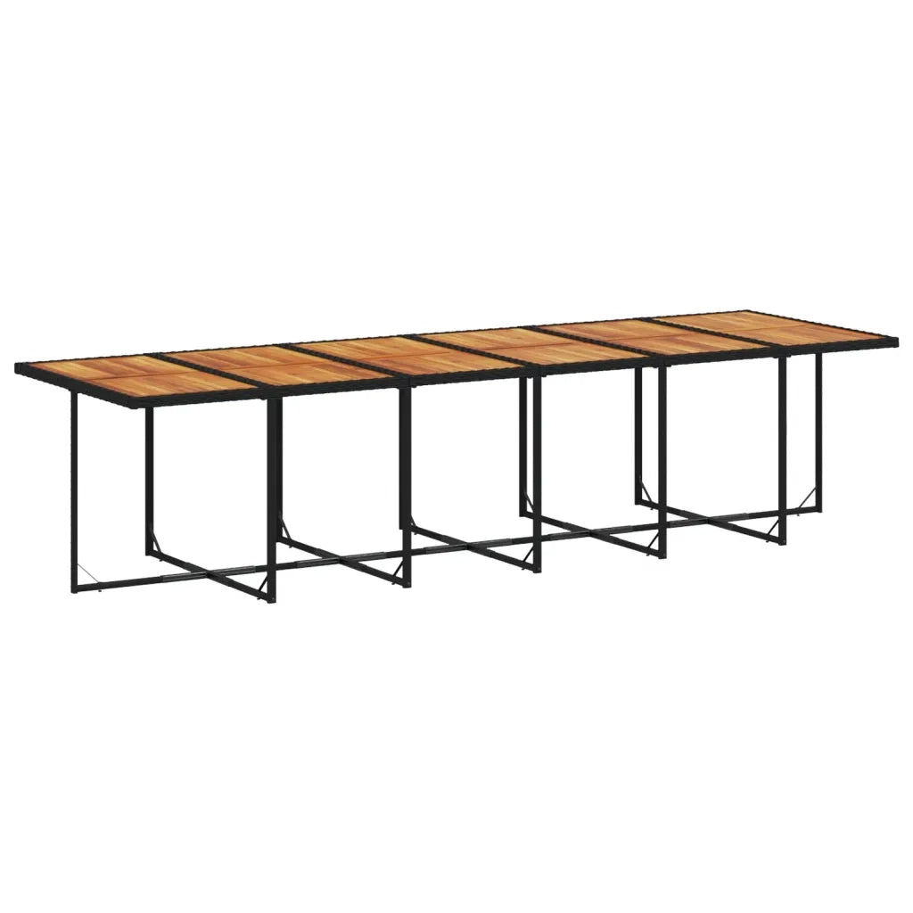 Set da Pranzo da Giardino 13pz con Cuscini Nero in Polyrattan 3277718
