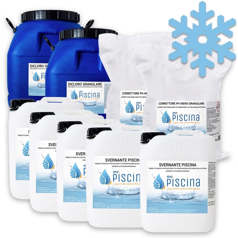 KIT mix Chimici per Chiusura Invernale piscina Volume piscina: Da 200 a 400 m³