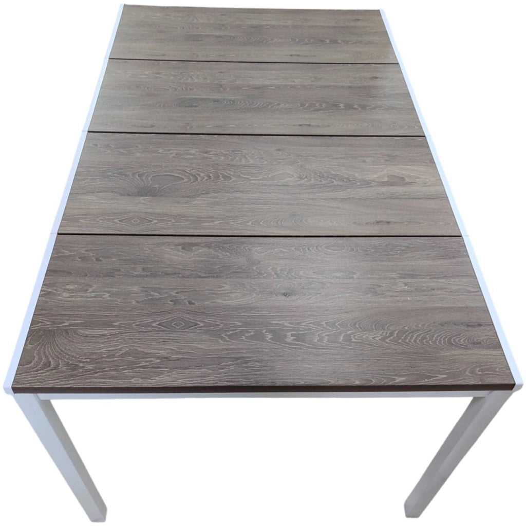 TAVOLO IN METALLO E RESINA EFFETTO LEGNO 160X95XH75 CM