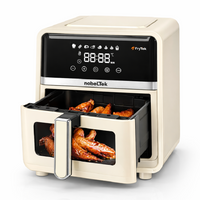 Friggitrice ad Aria 5 Litri 1400W Digitale Led 8 Programmi Senza Olio Crema