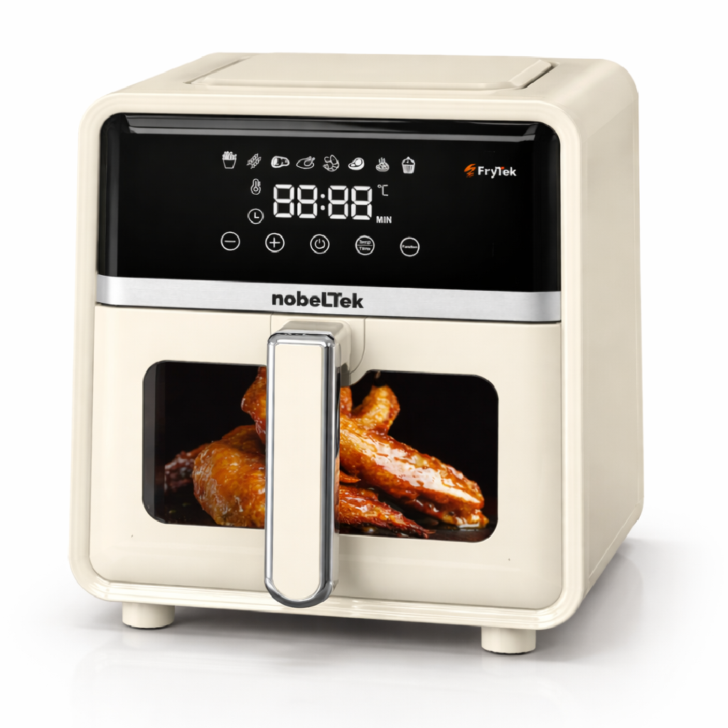 Friggitrice ad Aria 5 Litri 1400W Digitale Led 8 Programmi Senza Olio Crema