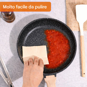 Batteria Pentole 15 Pezzi Nero in Alluminio Pressofuso con Accessori e Coperchi