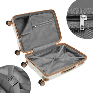 Set 4 Valigie Rigide Bianco Perla in Polipropilene Resistente Urti Beauty Case