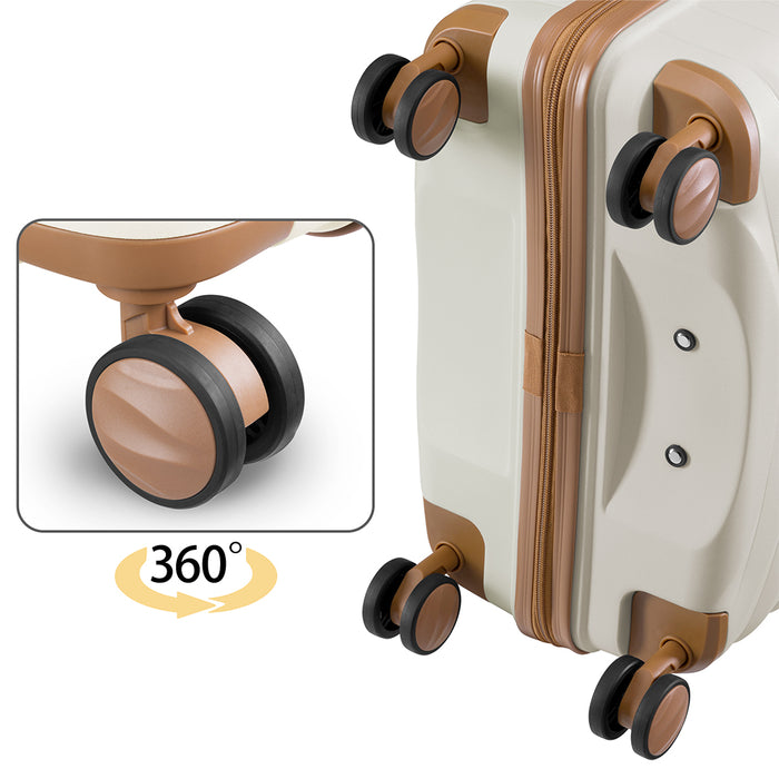 Set 4 Valigie Rigide Bianco Perla in Polipropilene Resistente Urti Beauty Case