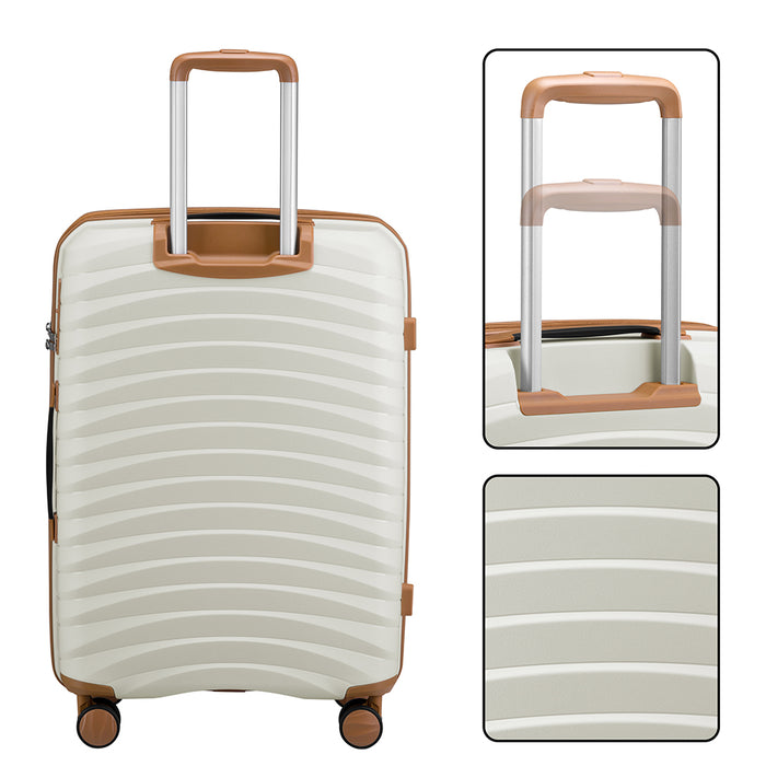 Set 4 Valigie Rigide Bianco Perla in Polipropilene Resistente Urti Beauty Case