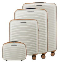 Set 4 Valigie Rigide Bianco Perla in Polipropilene Resistente Urti Beauty Case