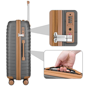 Set 4 Valigie Rigide Grigio in Polipropilene Resistente agli Urti Beauty Case