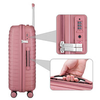 Set 4 Valigie Rigide Rosa in Polipropilene Resistente agli Urti Beauty Case