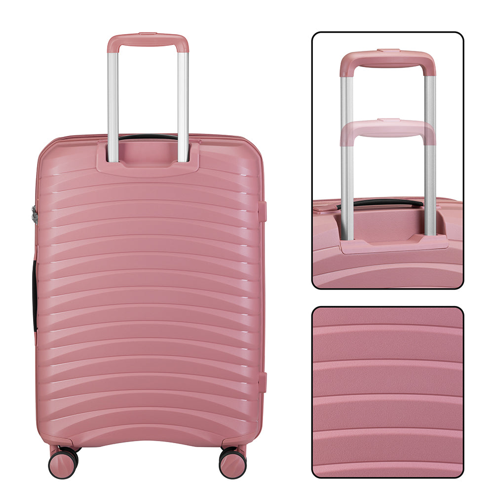 Set 4 Valigie Rigide Rosa in Polipropilene Resistente agli Urti Beauty Case