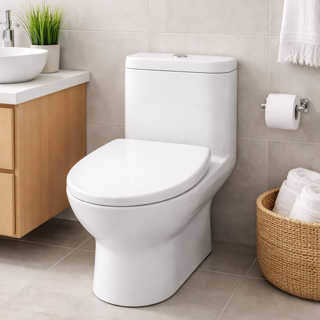 Copri Water Universale Soft Close Sedile WC in PP Bianco Chiusura Rallentata