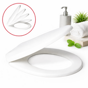 Copri Water Universale Soft Close Sedile WC in PP Bianco Chiusura Rallentata